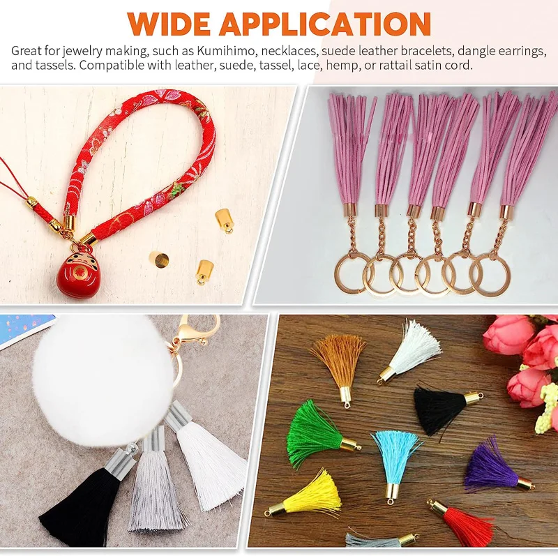 Metal Brass Cord End Barrel Beads End Brass for Leather Cord Tassels Jewelry Making  Rose Gold Nickel Black Shiny Gold