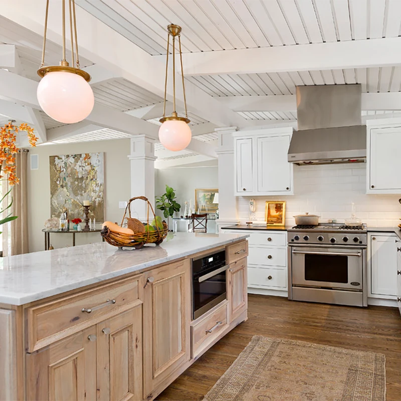 Classic integrated solid wooden kitchen cabinet designs modern luxury usa rta white shaker style modular wood kitchen cabinets