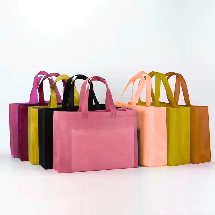 Multi Colors Reusable Brand Woven Shopping Fabric Carry Dust Water Proof Storage Non-woven Bag For Advertise With Handle