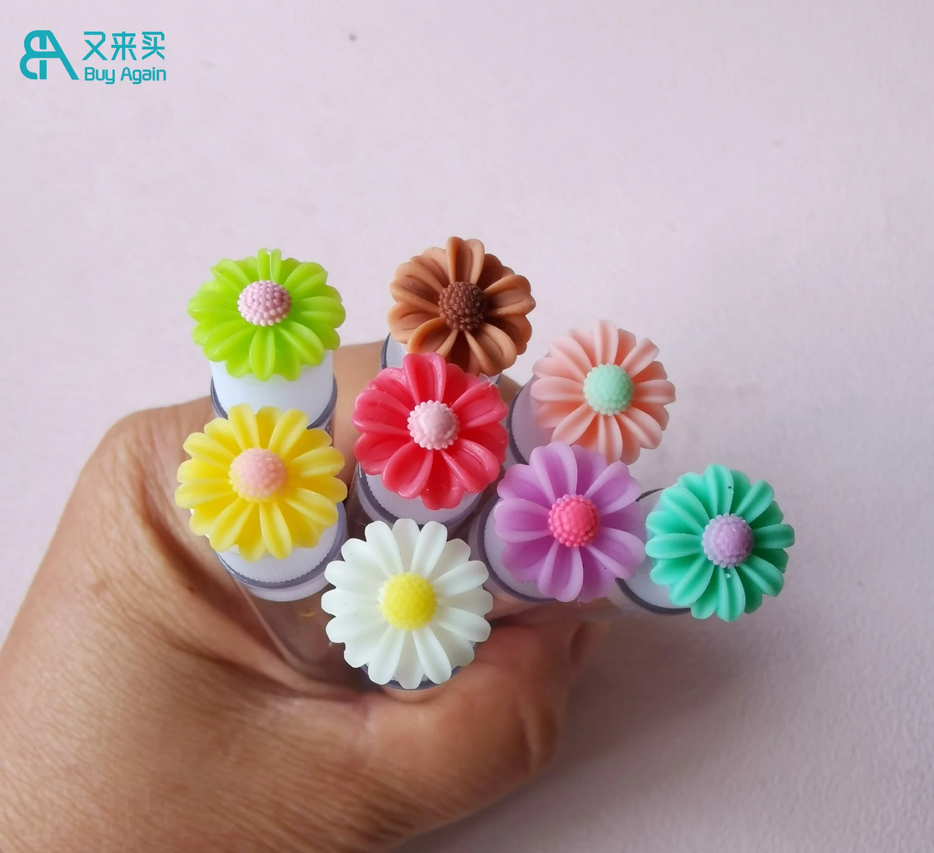 Wholesale makeup tools gift lash wand eyelash brush flower tube mascara wand lash spoolies tubes Eyelash spoolie brush with tube