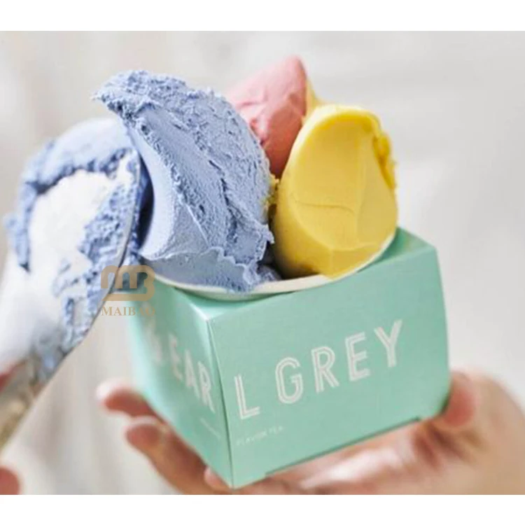 Custom printed frozen yogurt packaging cup disposable frozen food box packaging fruits yogurt cup milk ice cream take away box