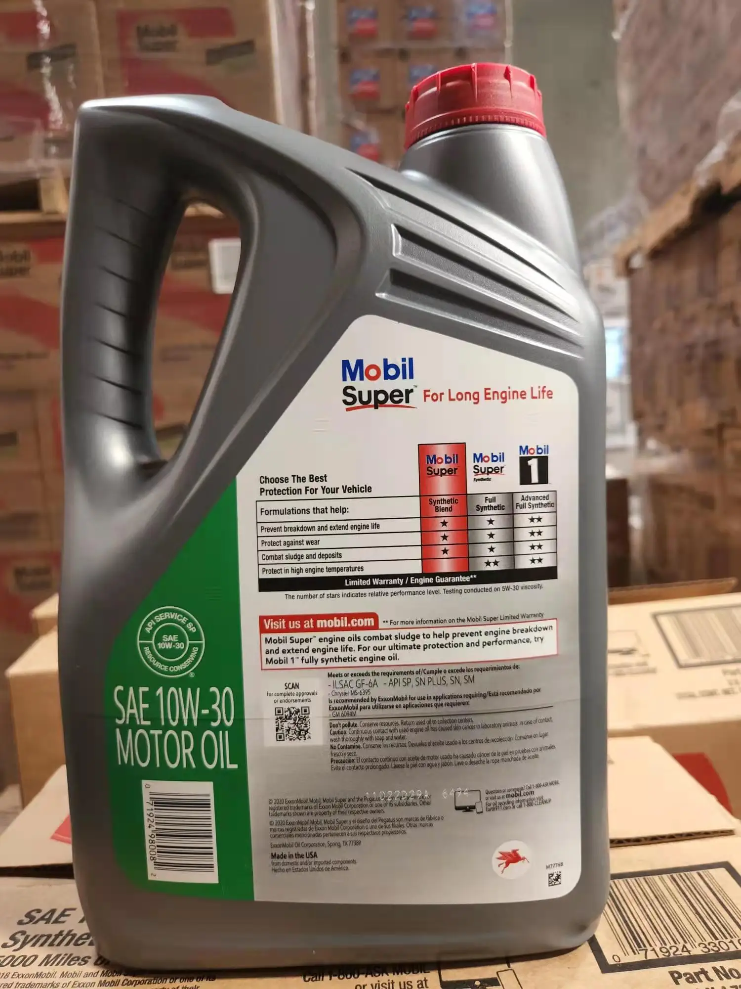 Моторное масло Mobil Super 5000, 10W-30, 5 шт. (упаковка из 3 шт.)