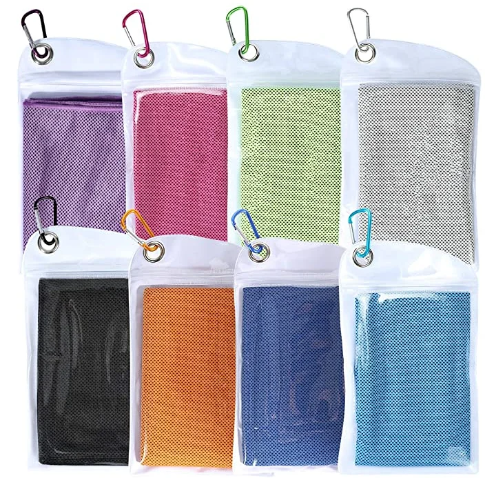 Заказной логотип оптом 100 штук полотенце обертывание с карабином охлаждающие полотенца для