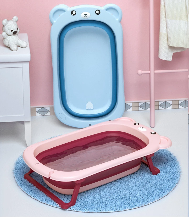 Пластиковая Складная глубокая ванна для новорожденных, Складная Ванна для новорожденных с сиденьем En 71