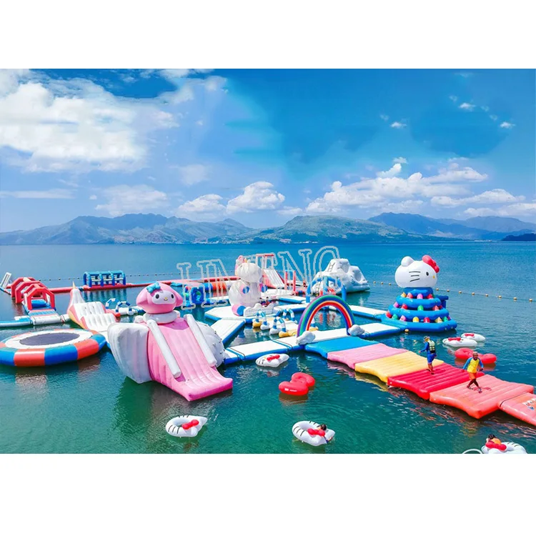 High Quality Large Inflatable Amusement Water Park Play Park With Slide Pool