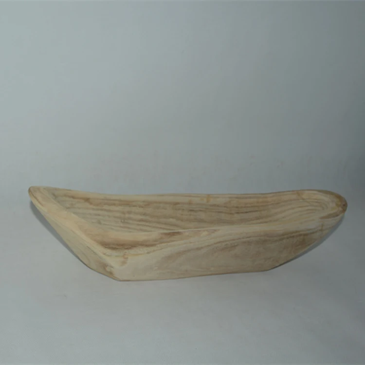 
New Hot Selling Products boat shaped wooden bowl handmade carving wood 