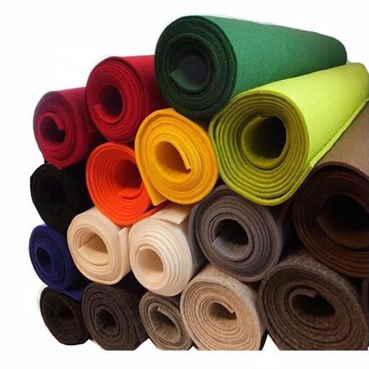 Needle Punched colorful 1mm 2 mm 100% Polyester Felt Fabric in rolls