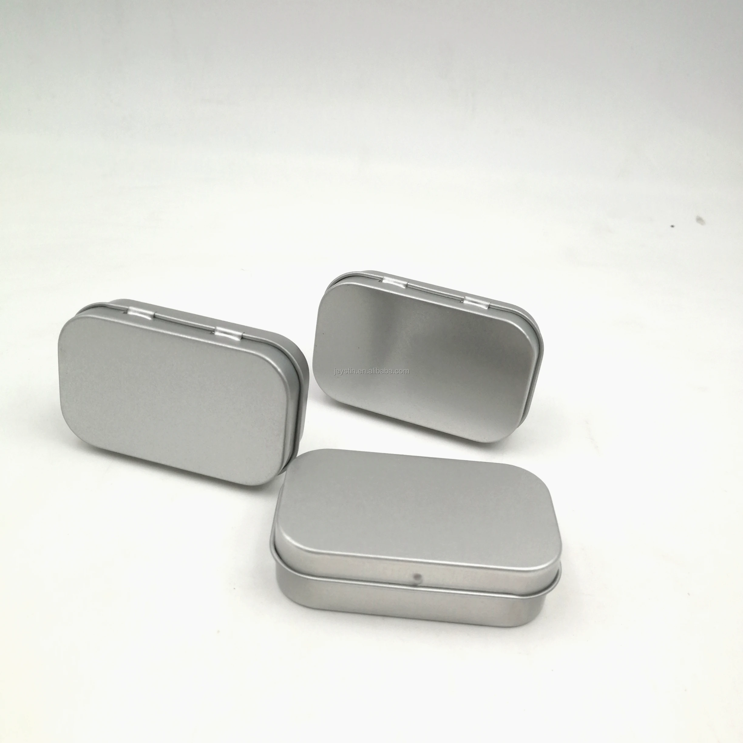 Custom printed white aluminium peppermint sweets tin box mint candy metal hinged lid plain tin box for mint