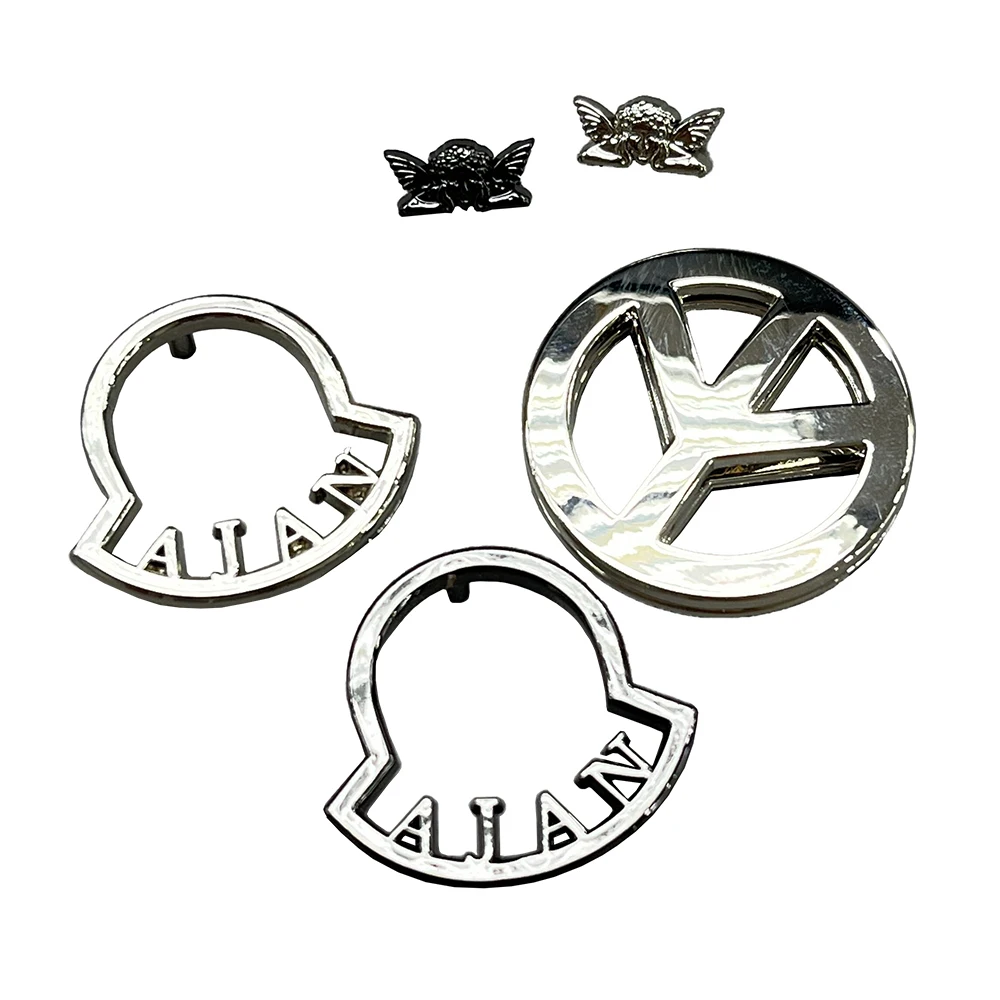 Garment Accessories Custom Metal Clothing Logos Labels Name Tag, Sewing Metal Garment Label Plate Tags for Clothing /hats