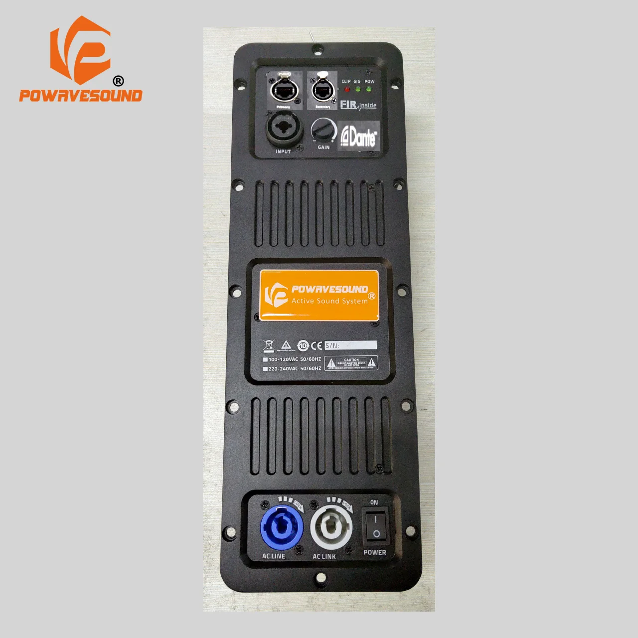 Active speaker power amplifier module for installation Dante speaker and commercial sound system 100 + 300W Bi-AMP DSP control