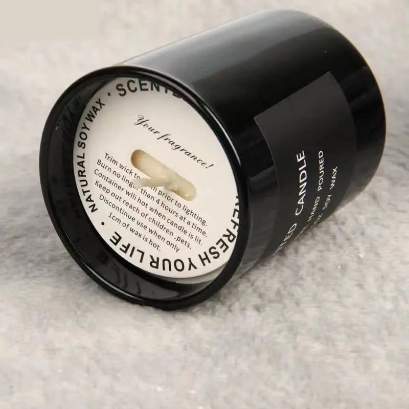 Wholesale Manufacture High Quality Custom Scented Candles With Black Jar