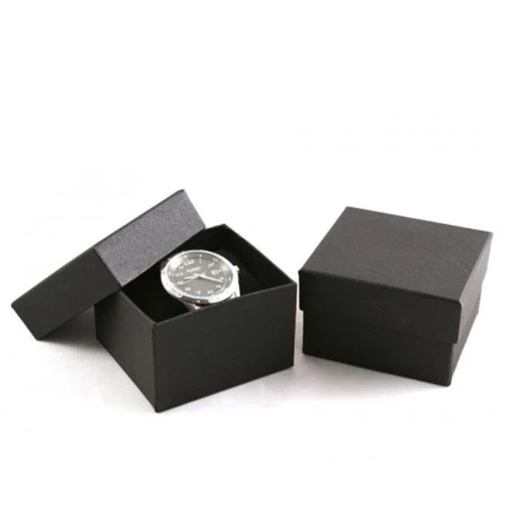 Custom Logo Made High Quality Small Quantity Recycled Cardboard Black White Watch Luxury Gift Packaging Paper Boxes With Pillow