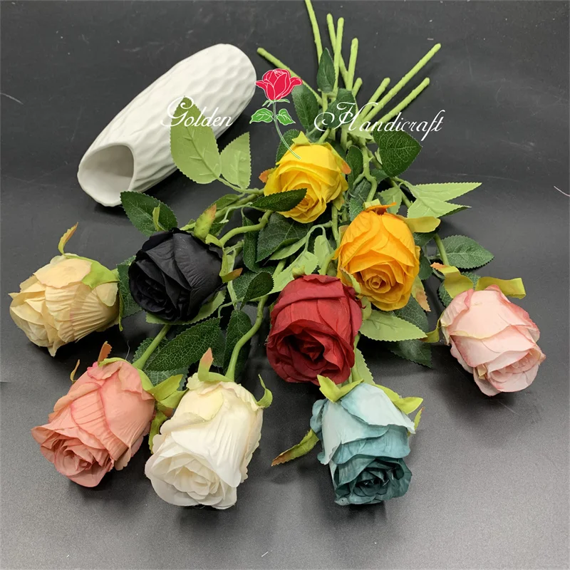 QSLH F201 New design Single Rose Flowers Artificial Flower Rose For Wedding decoration Artificial flowers for home decor