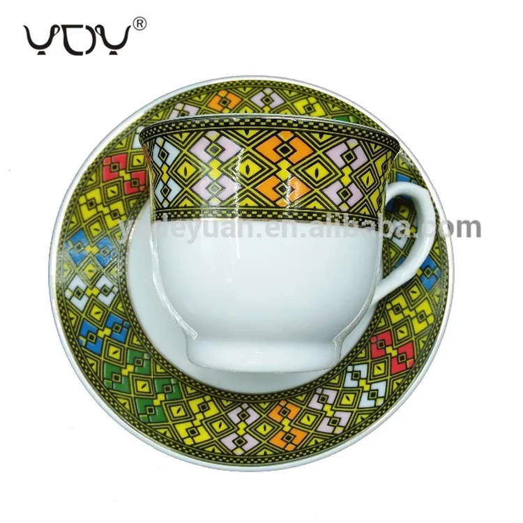 wholesale price custom design 80cc 90cc ethiopian gift box small coffee cup ceramic porcelain
