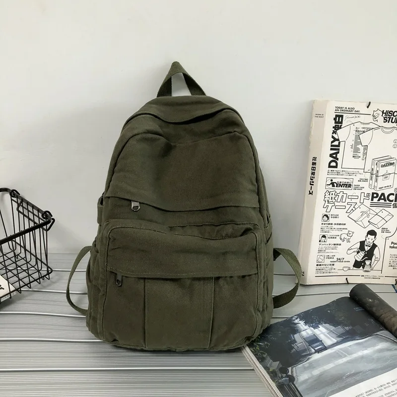 Stylish Retro Canvas Backpack: Travel Laptop Computer Notebook Bag for College Students, Ideal School Bookbag for Korean Women