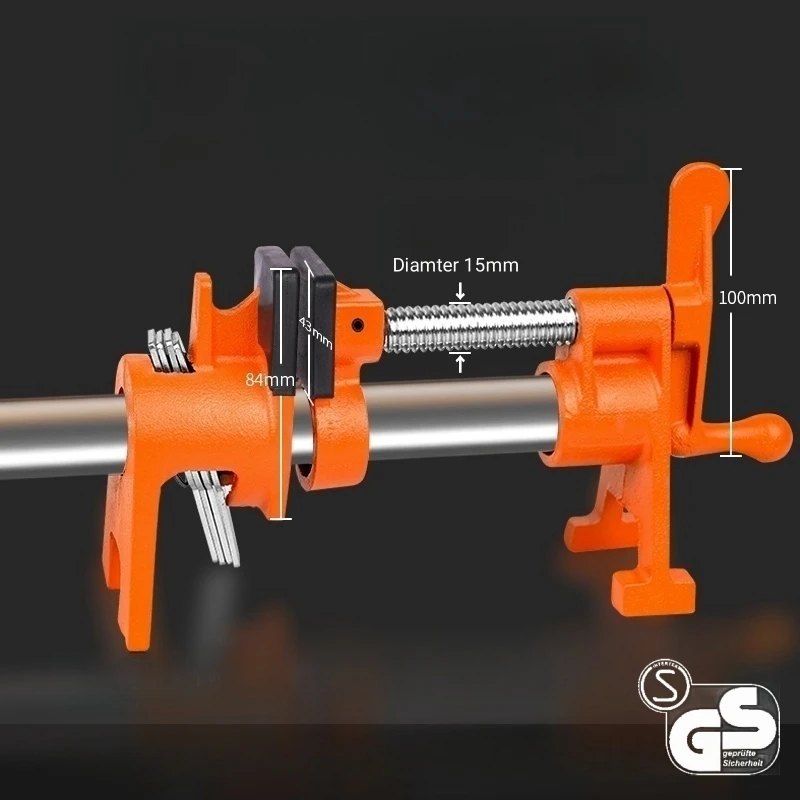 German standard Quick release cast iron heavy duty wood pipe clamps tools for Connection woodworking