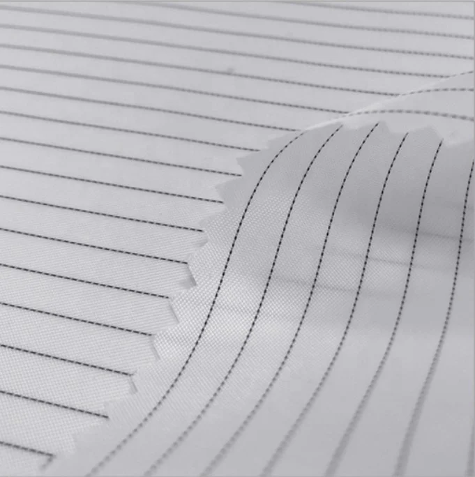 98% полиэстер 2% углеродное волокно ESD Антистатическая проводящая ткань для спецодежды Чистая