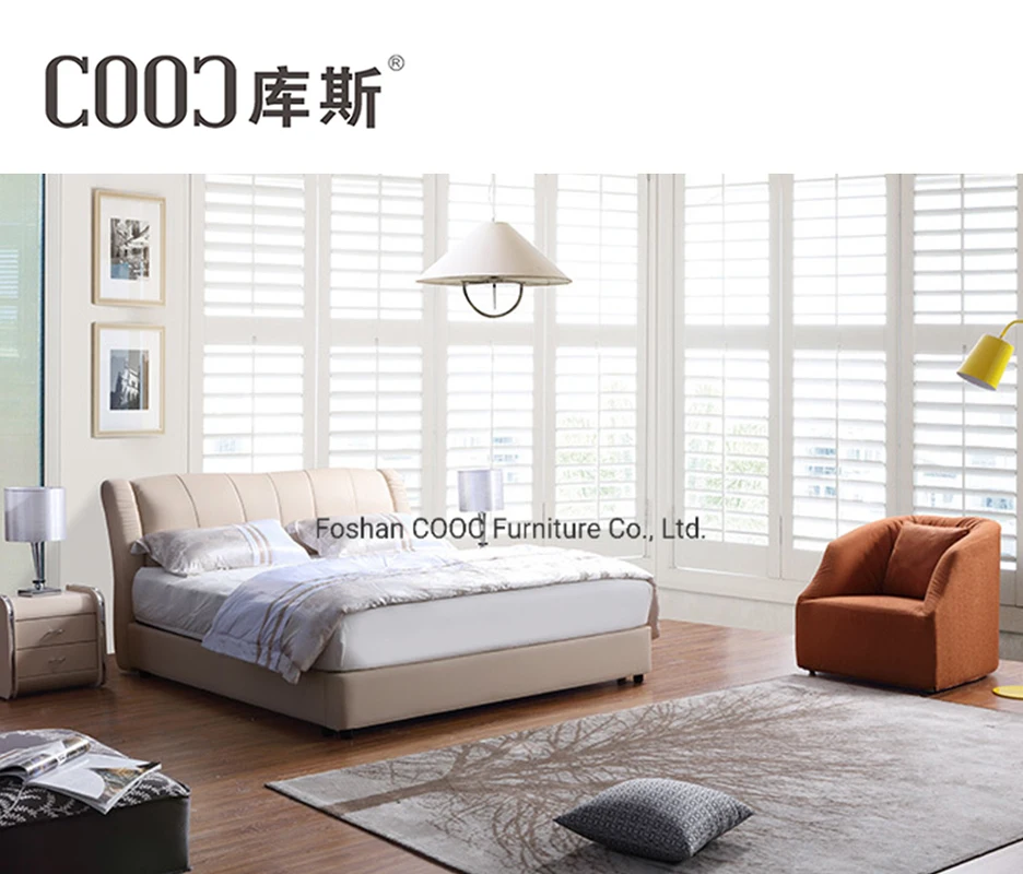 COOC Home furniture fabric simple designs Pictures of double bed designs with storage for bedroom