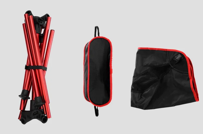 
Portable Camping Chair with Adjustable Height Compact Ultralight Folding Backpacking Quad Chairs with Carry Bag 