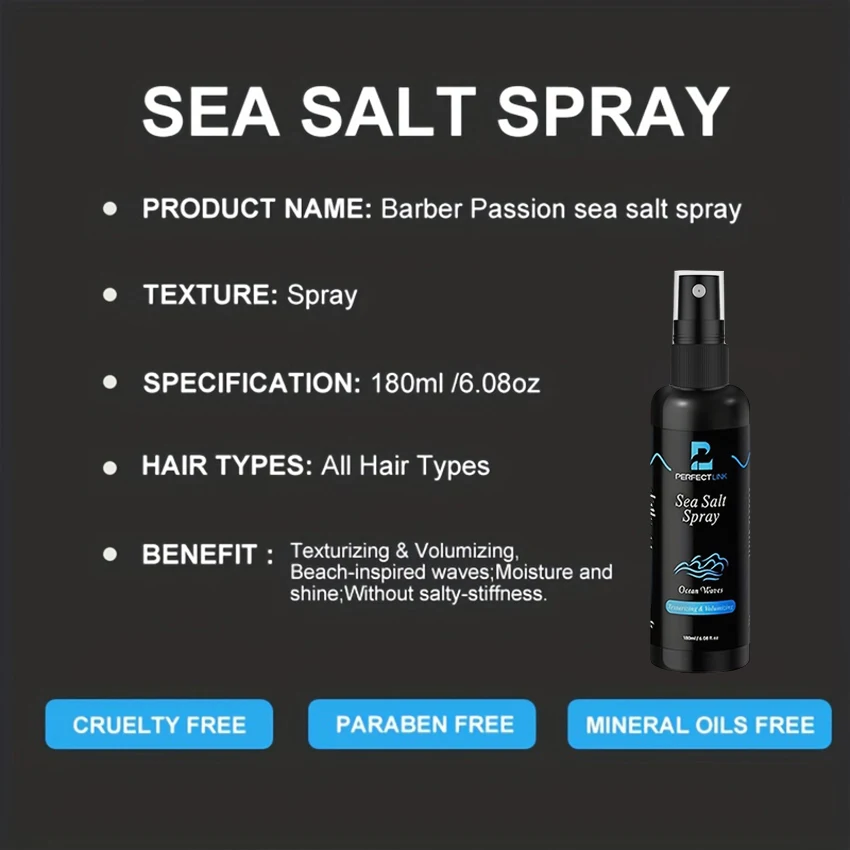 Private Label Customized Formulation Sea Salt Hair Spray with Medium Holding High Shining Sea Salt Spray for Men and Women