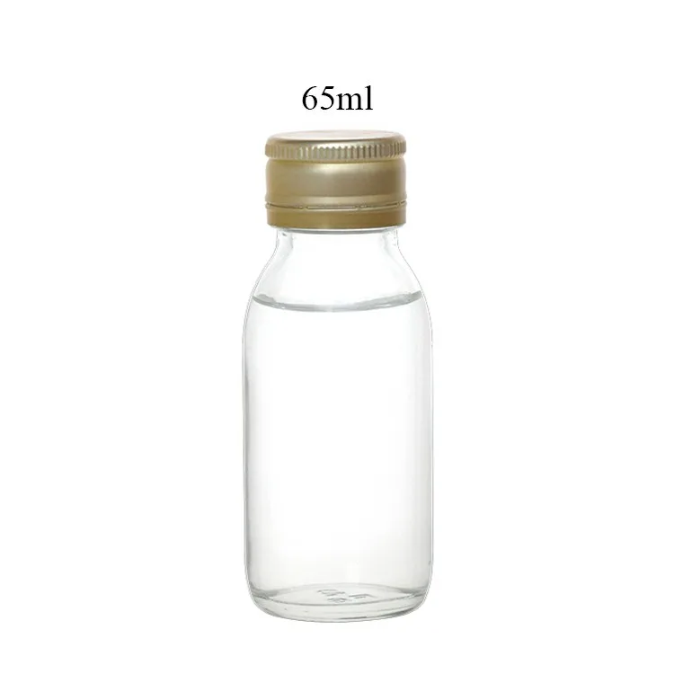 Logo custom 35ml 65ml 2oz 4oz empty glass materials bottles wholesale clear amber vials liquid medicine small wine bottle