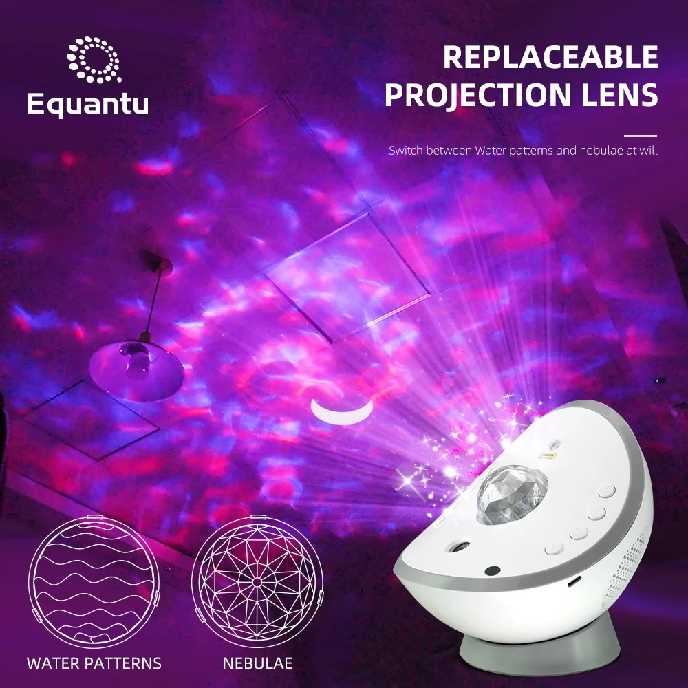 Music player nebula ocean wave starry night light projector lamp led laser star galaxy projector