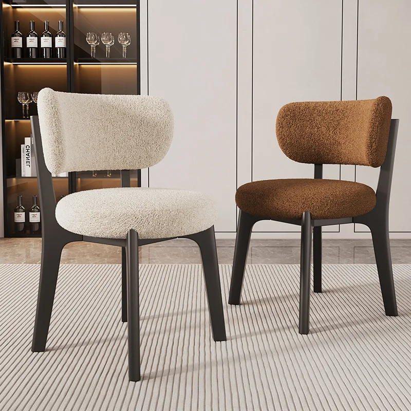 Luxury velvet upholstered dining room chair modern wooden hotel restaurant dining chair