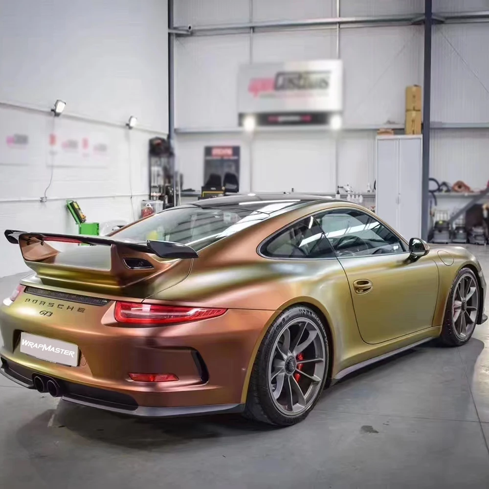 TSAUTOP ROHS Air Bubble Free Easy to Install Chameleon Matte Sunrise Morning Glow Vinyl Car Wrap