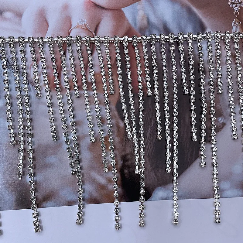 JFRT035 Factory Direct Selling Length Irregular Tassel Claw Chain Grade Rhinestone Chain Dress Rhinestone Body Chain Accessories