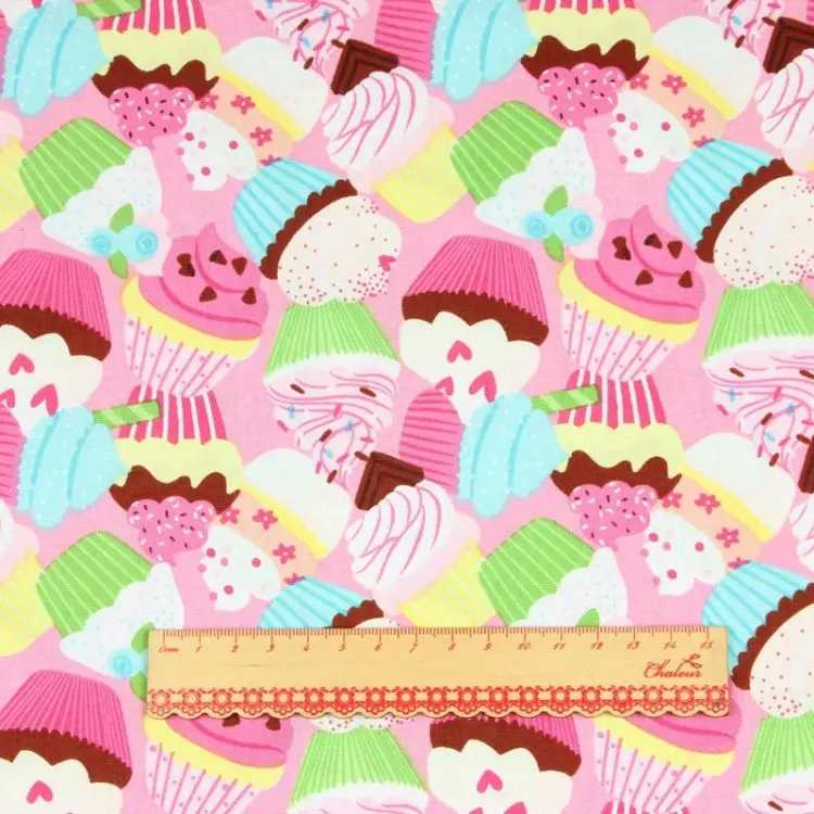Hot Sale Good Quality Colorful Fruits And Dessert Design Custom Christmas Cotton Fabric By The Yard