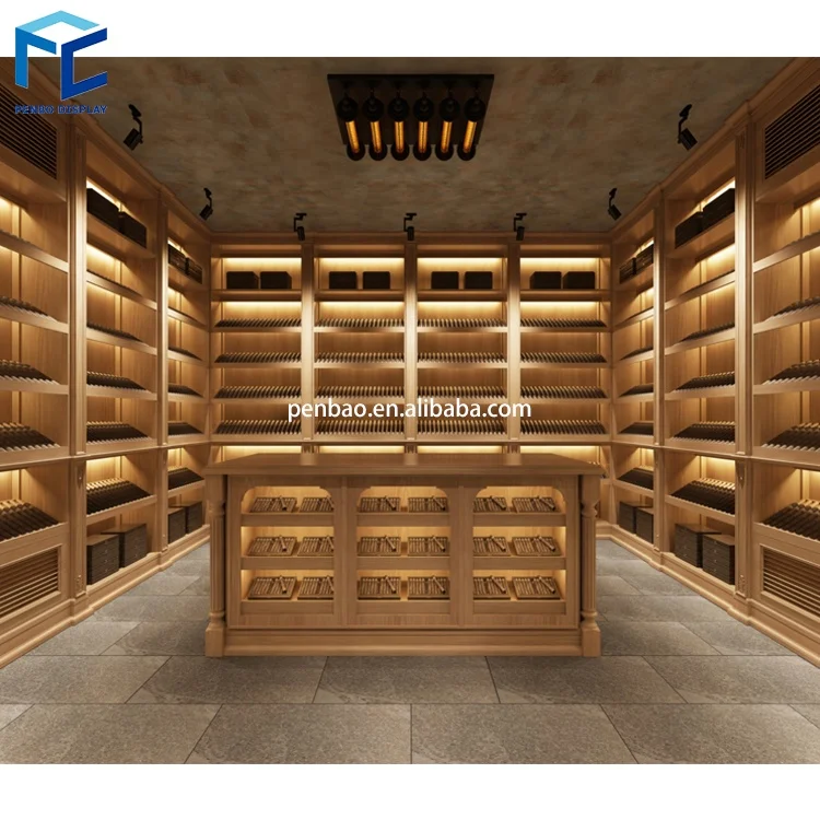 Customized Cigarette Cabinet Smoke Shop Showcase Cigar Display Racks Glass Cabinets Display Case For Smoke Shop