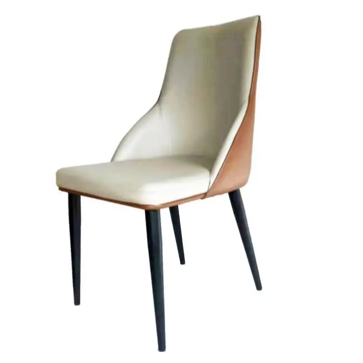 Fil Noir Modern Home Restaurant Furniture Pu Fabric Iron Italian Dining Chair