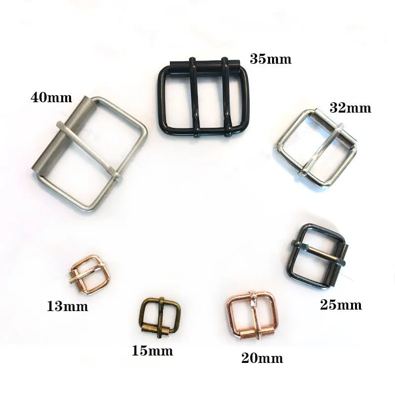 Square Alloy Pin Buckle Hardware Accessory for Bag Strap Pin Buckles Handbag Iron Roller Tri-glide Buckle