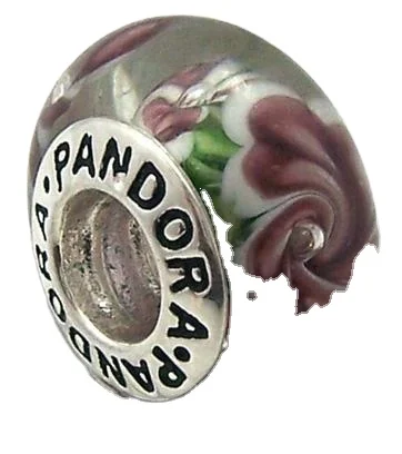 
925 Sterling Silver Charms Crystal Lampwork & Glass Blue Zh123 Aigs AF Zh 