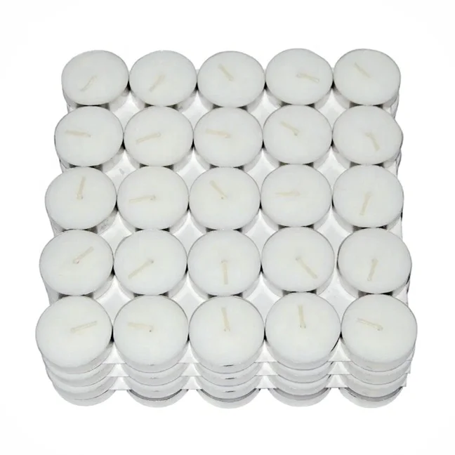 4 6 8 hours Burning Time Pressed tea light wax candles unscented white tealight candle