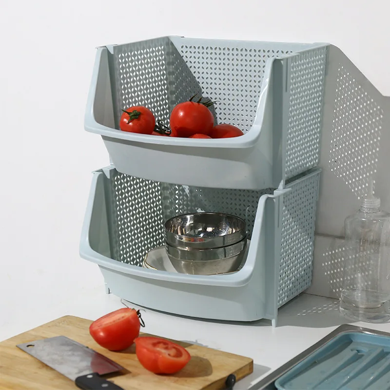Kitchen Rack Vegetable Floor Multi-layer Vegetable Basket Put Vegetable Rack Kitchen Cabinet Plastic Storage Rack