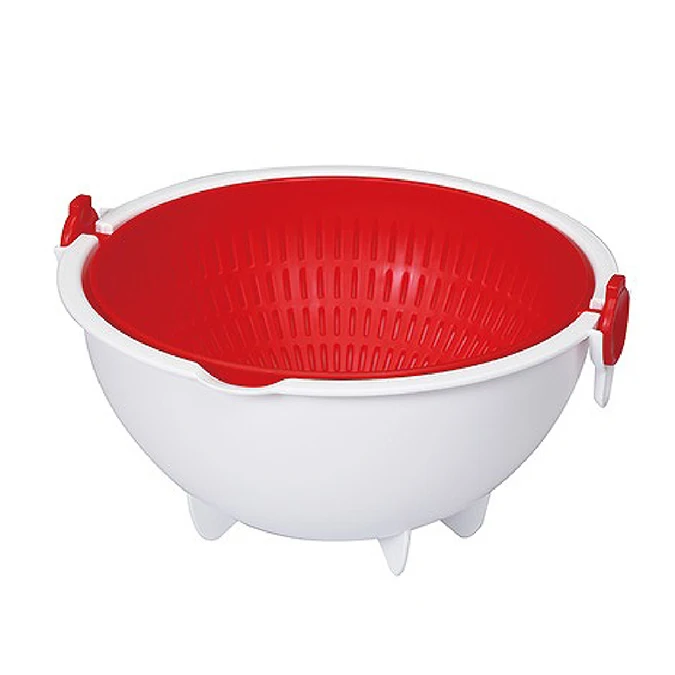 Easier draining tray basket fruit vegetable washing plastic colander strainer