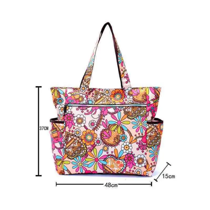 Digital printing waterproof leisure mummy diaper bag nylon shoulder handbag baby bag for mother