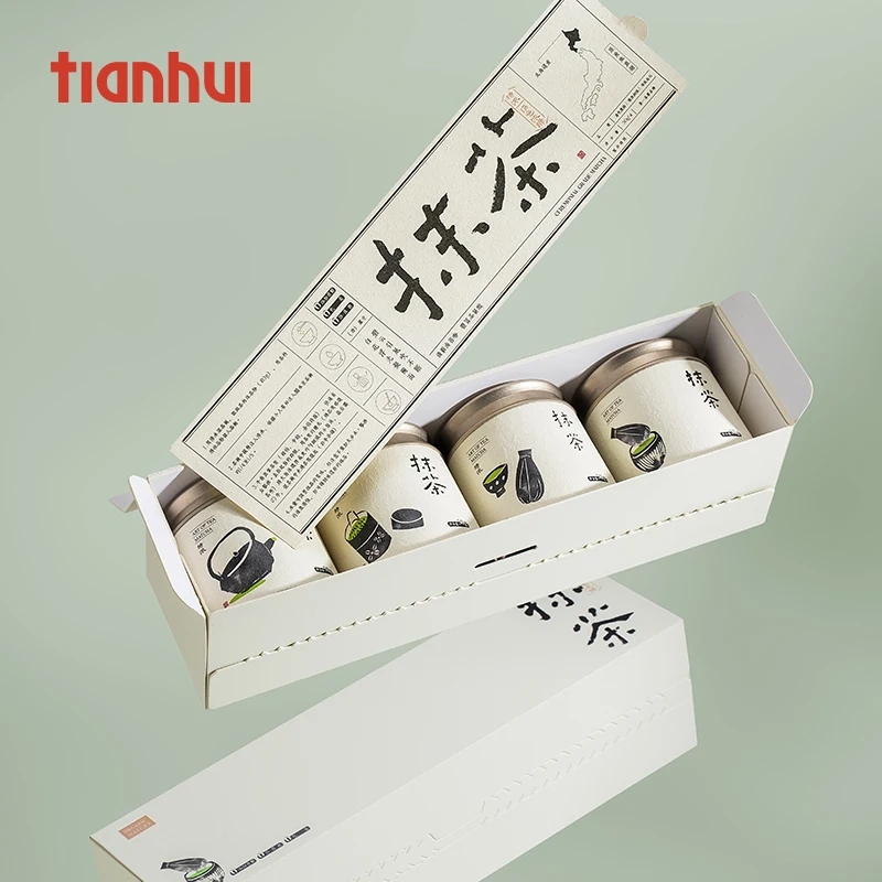 Tianhui Matcha банки герметичные с двойной крышкой маленькие круглые для порошка