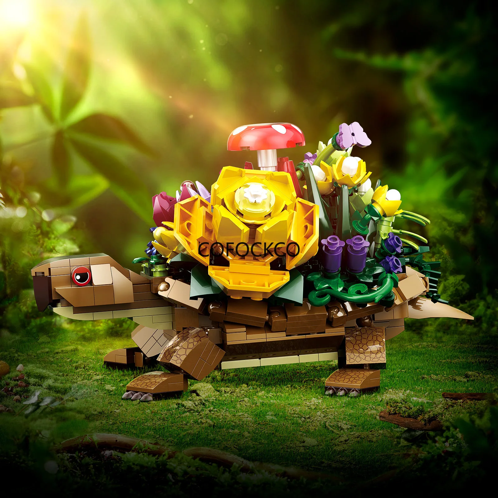Turtles Plantered Flowered Potsed Building Blocks Set Animal Turtle Flower Planter Brick Building Toy for Children Gifts