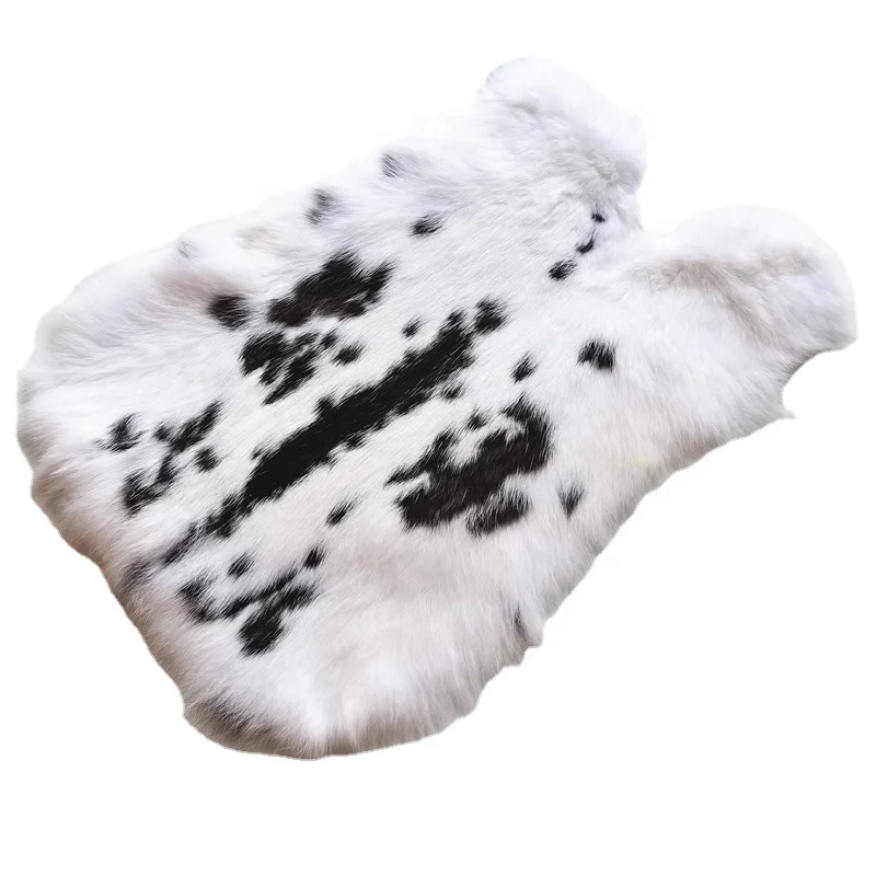 Натуральный белый с черным пятнистым цветом шкуры кролика шкуры
