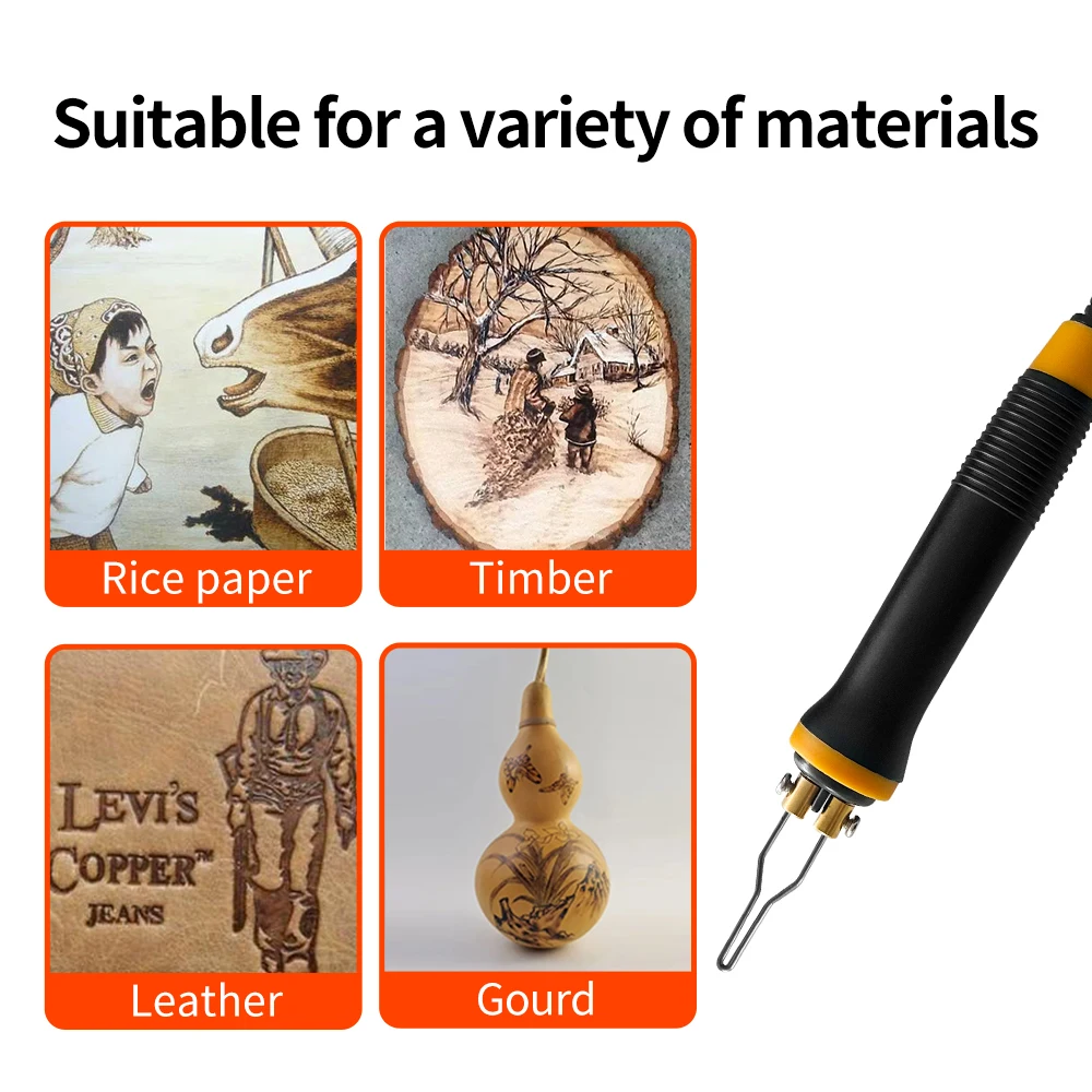 Pyrography Wood Burning Tool Kit Machine Gourd Crafts Set Welding Wire Top Adjustable Temperature Wood Burner Pyrography Pen