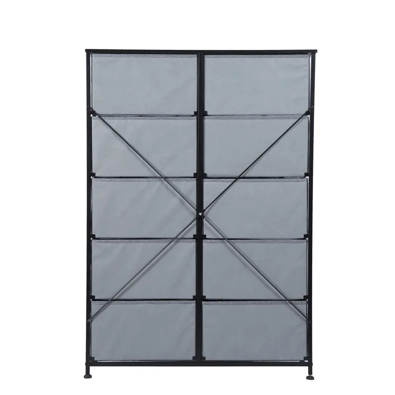 Manufacturers wholesale minimalist home cabinet 10 drawer fabric drawer dresser storage tower