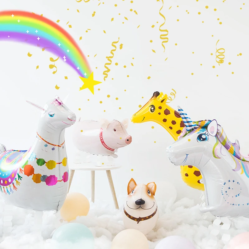 Pet Balloons Magical alpaca Pet Walking Animal Foil Balloon Party Supplies Baby Showers Birthday Decorations