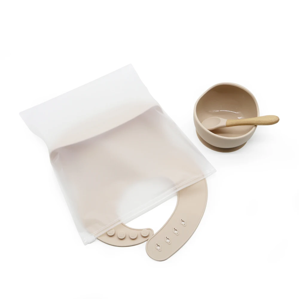 Amazon Hot Sale Anti Spill BPA Free Baby Silicone Feeding Suction Baby Bowl Set