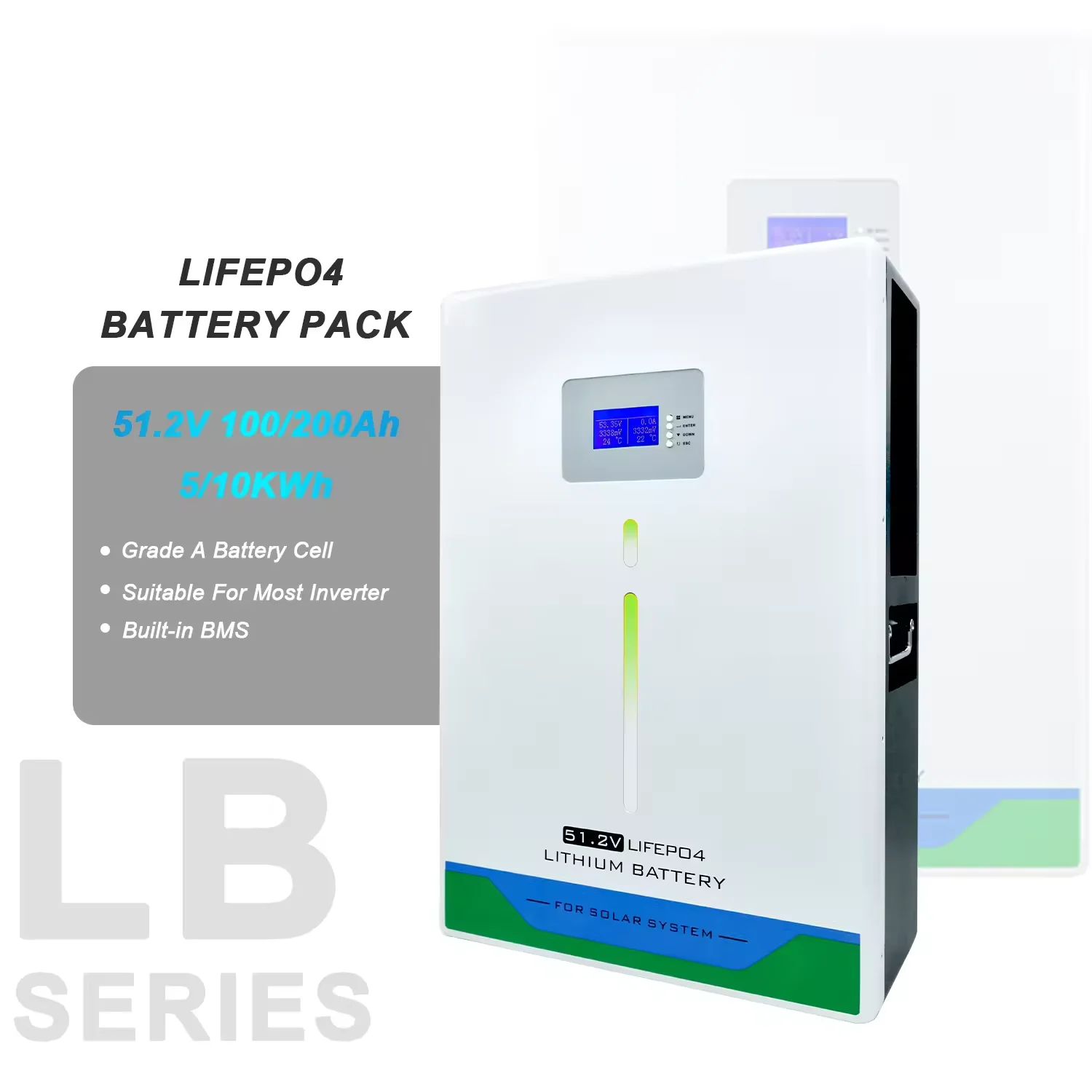 Hot Sale 5kwh 10kwh 15kwh 100ah 200Ah 300ah deep Cycle powerwall mounted 48v 51.2v lithium Solar Energy Storage system battery