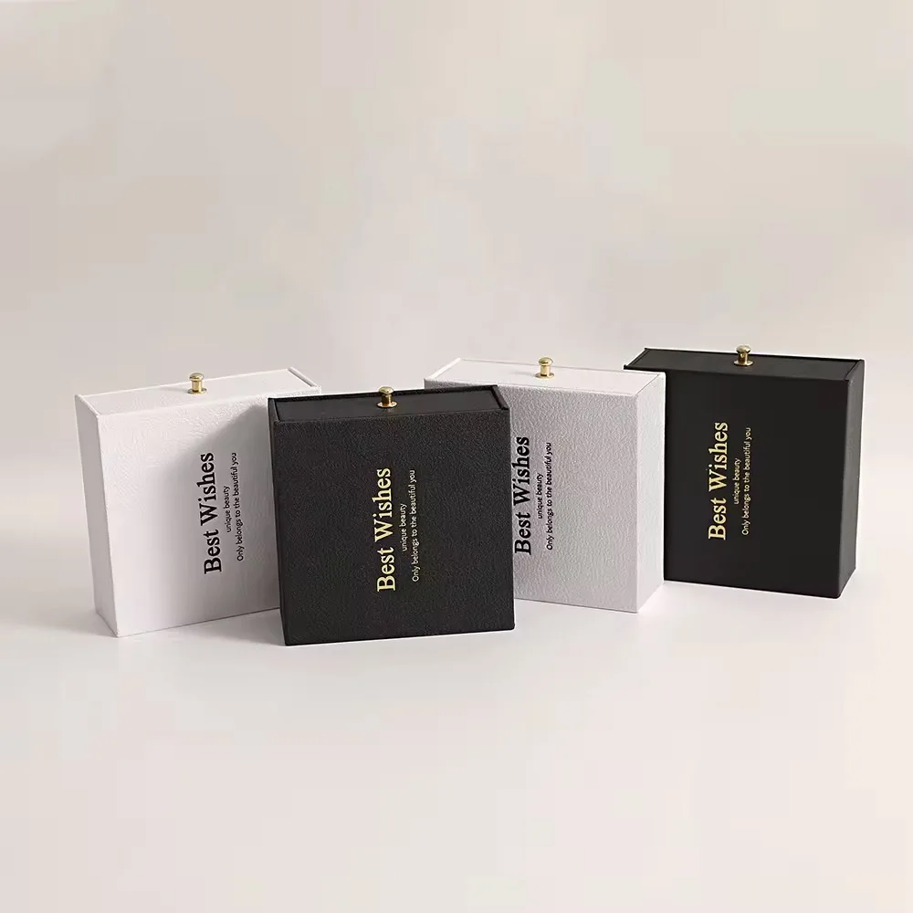 9*9cm Texture Paper Jewelry Sliding Box Jewelry Drawer Box Cardboard Ring Earrings Necklace Jewelry Packaging Box