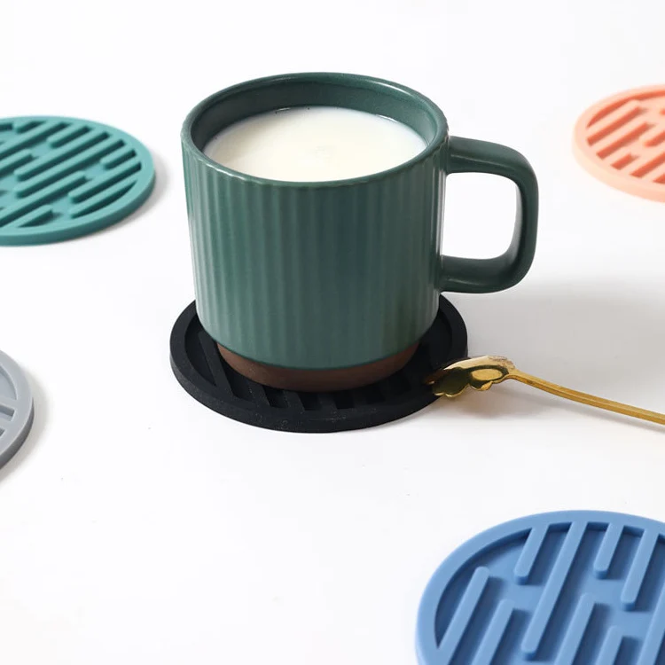 OEM&ODM Hot Selling Customized Color Drink Coffee Tea Mug Coasters Anti-Slip Non-Stick Silicone Coasters
