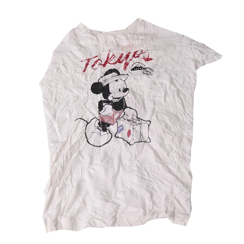 Xiamen Excellent Wholesale 100% Cotton White Printed T Shirt Rags Absorbent Rag Textile Waste Bales Cleaning Wiping Rags