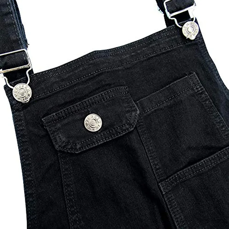 Mens Slim Fit Jeans Suspender Pants Denim Bib Overalls Work Coveralls Mechanic Jumpsuit Cargo Trousers Ripped Jeans